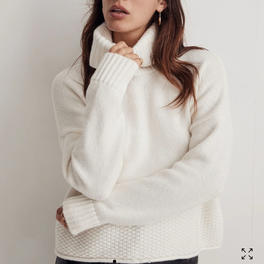 Madewell Sadler Turtleneck Ivory Sweater Size Medium NWOT